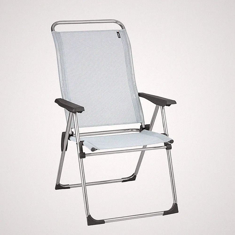Lafuma Alu Cham Batyline Folding Outdoor Camping Patio Mesh Sling Armchair, Ciel