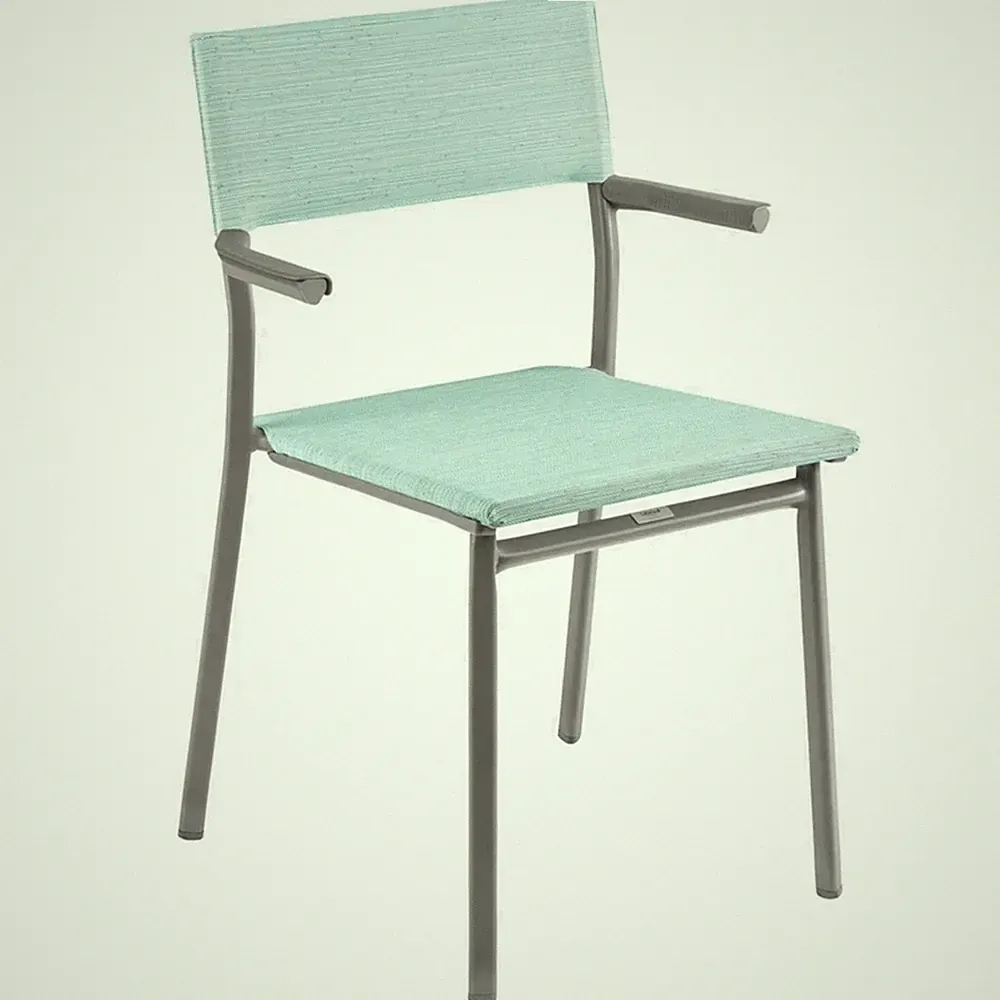 Lafuma Batyline Duo ORON Outdoor Armchair, Titanium/Mistral Blue (Set of 2)