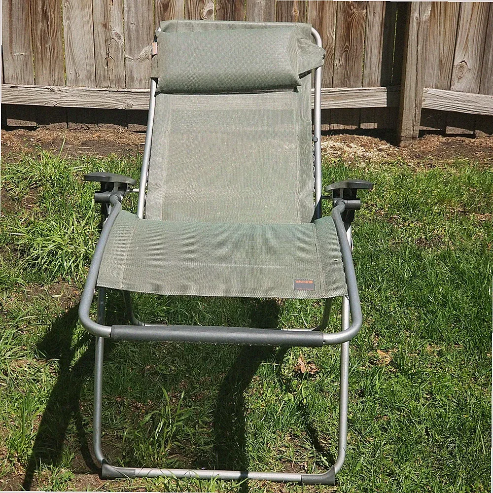 Lafuma Futura Air Comfort Zero Gravity Recliner Acier Black Padded Folding Chair