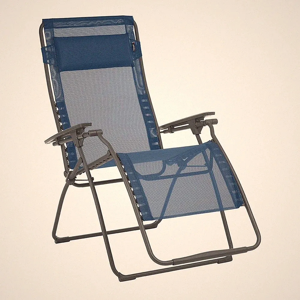 Lafuma Futura XL Zero Gravity Outdoor Steel Framed Lawn Recliner Chair, Ocean