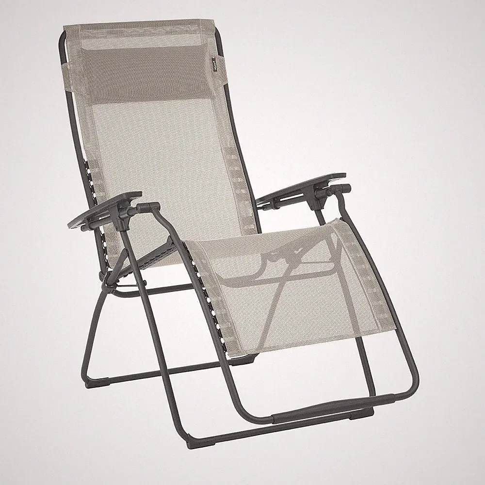 Lafuma Futura XL Zero Gravity Outdoor Steel Framed Lawn Recliner Chair, Seigle